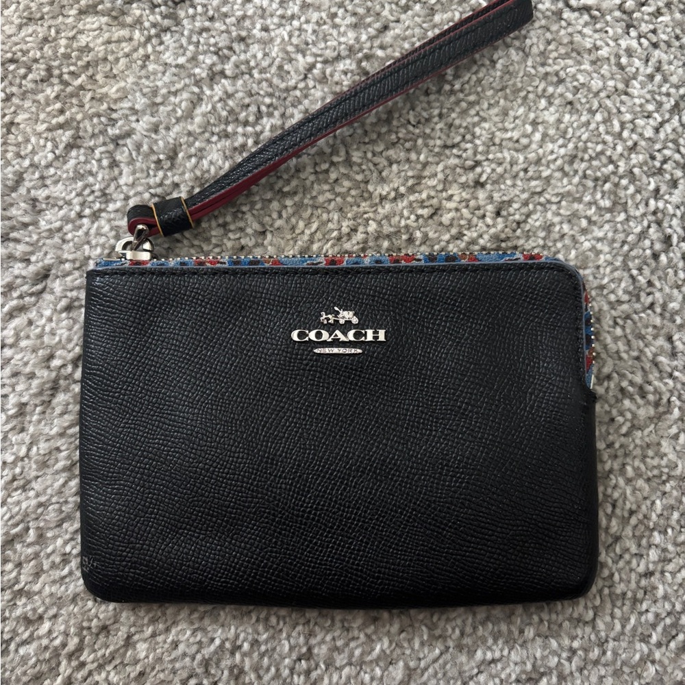 Coach Black Textured Wristlet